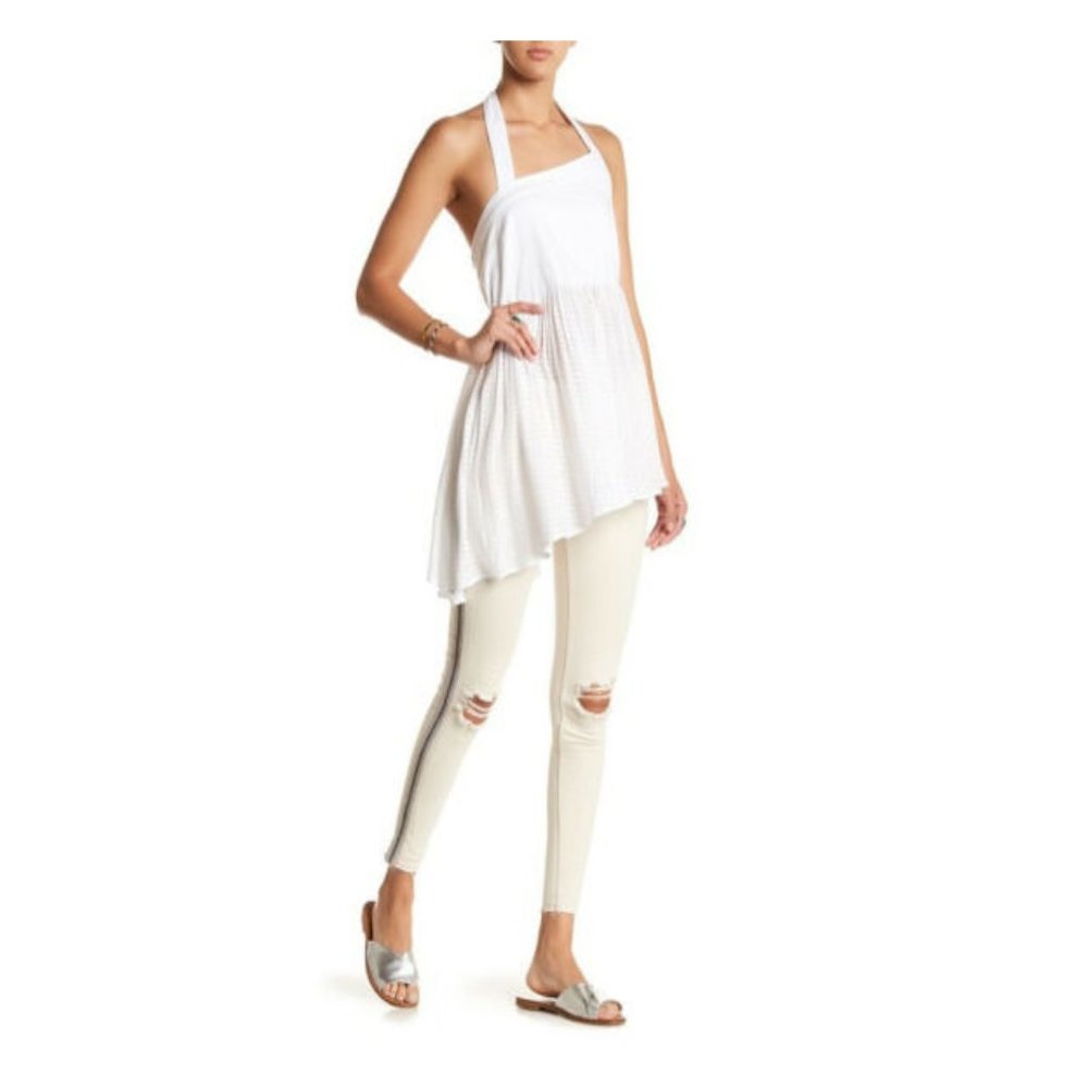Bead Embellished High Rise Skinny  - Size 31